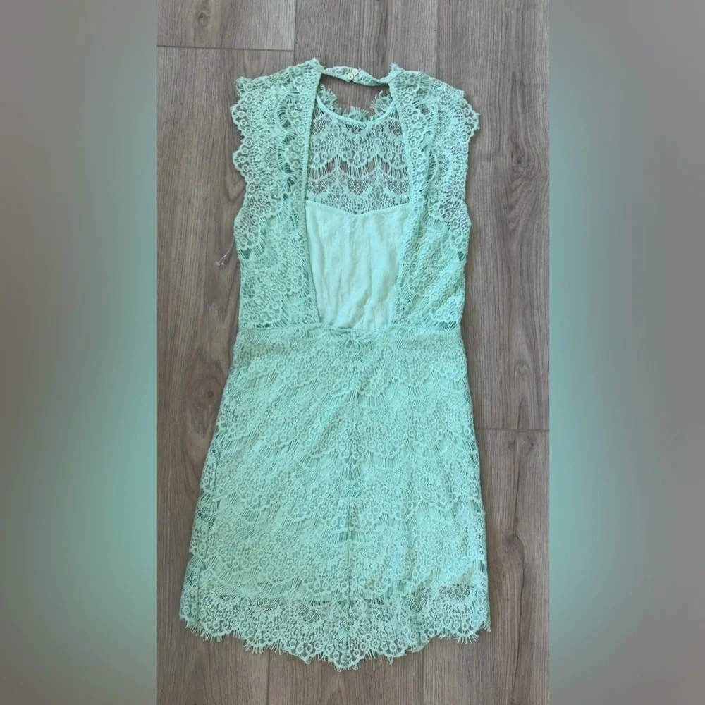 Intimates Free People Mint Lace Backless Dress 👗 - Picture 9 of 11